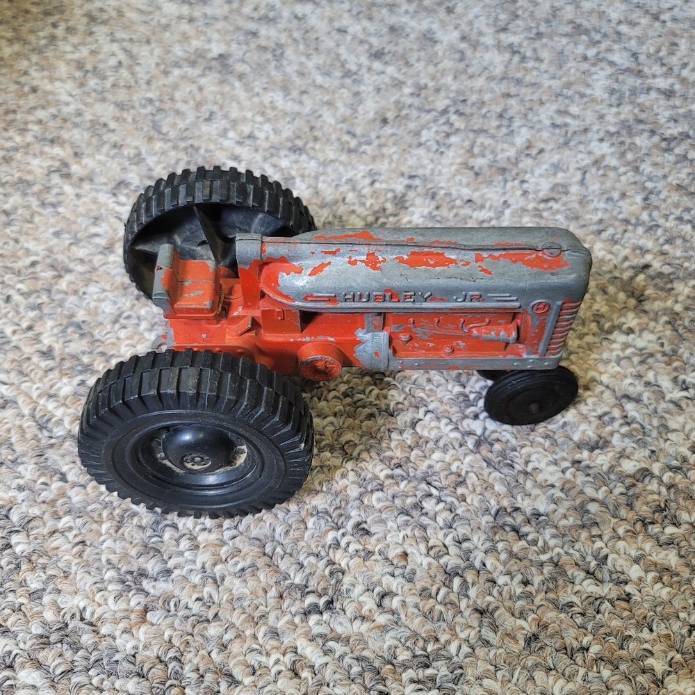 Vintage Hubley Jr Kiddie Toy Orange Farm Tractor Diecast